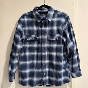 Field & Stream Vintage Blue Shadow Plaid Flannel Large 90's